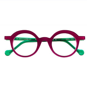 round small eyewear anne et valentin model armel in color violet and green