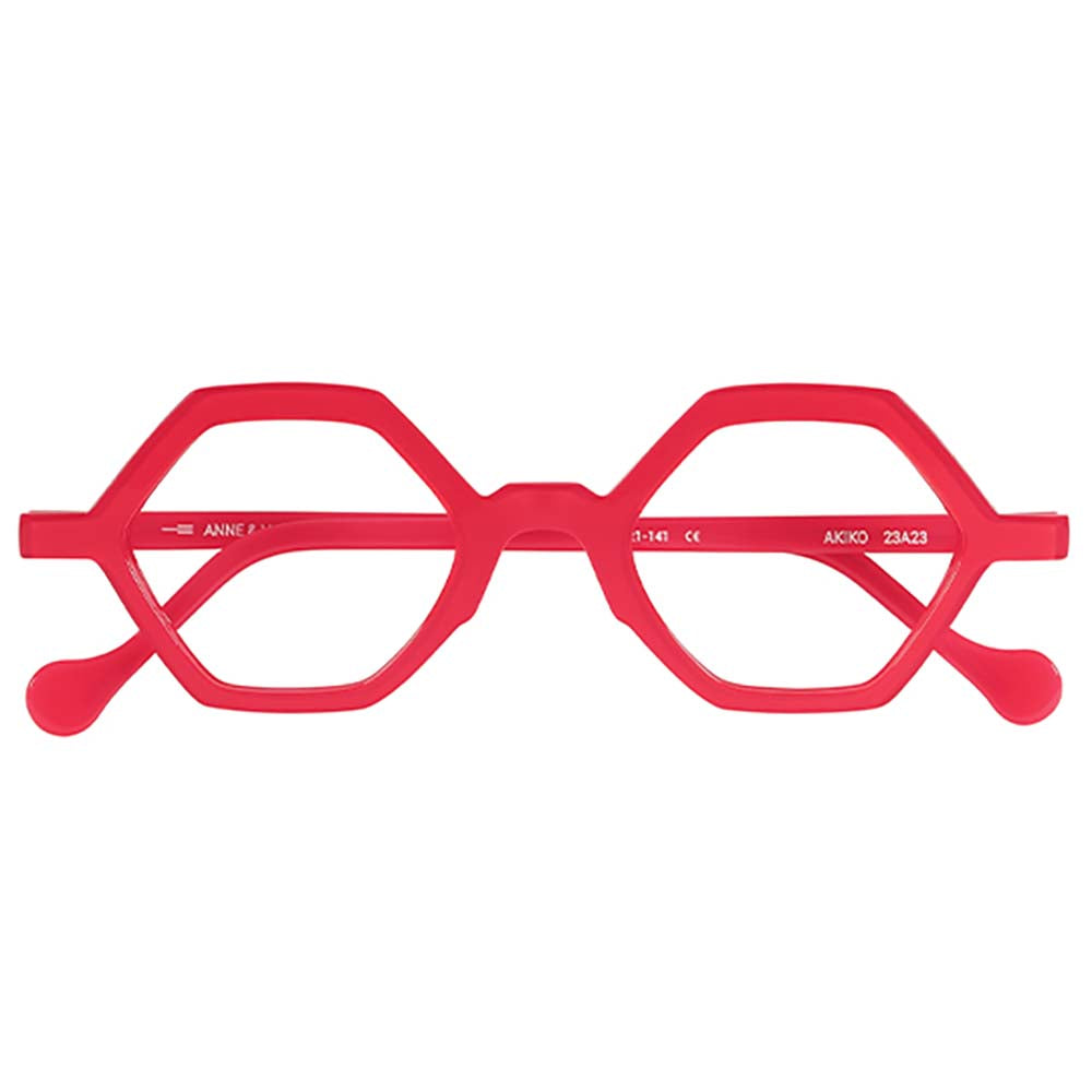 orange geometrical eyewear from anne et valentin