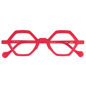 orange geometrical eyewear from anne et valentin