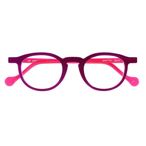 round small eyewear bordeaux and fucsia from anne et valentin model annette 