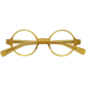 Yellow round circular eyewear epos palladio 2 honey hand made in italy
