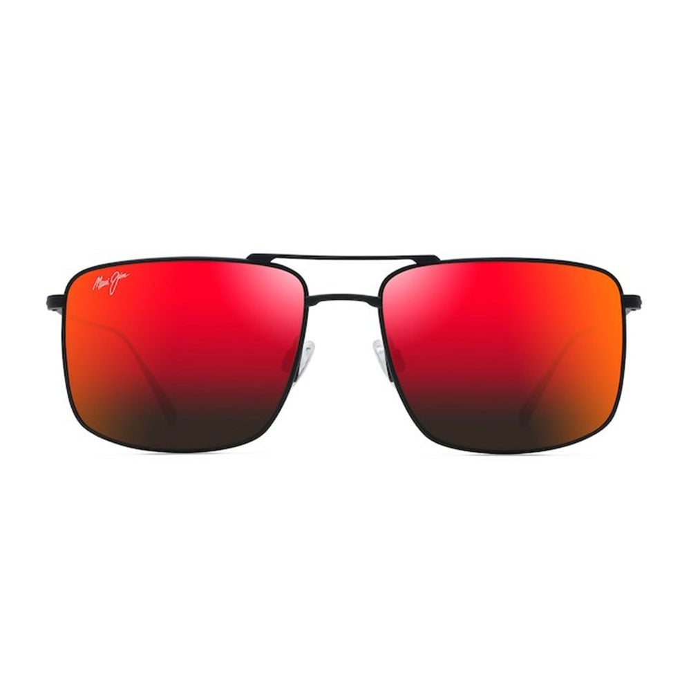 Occhiali da sole polarizzati con lente specchiata rossa in titanio marca maui jim modello aeko