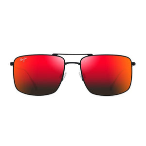 Occhiali da sole polarizzati con lente specchiata rossa in titanio marca maui jim modello aeko