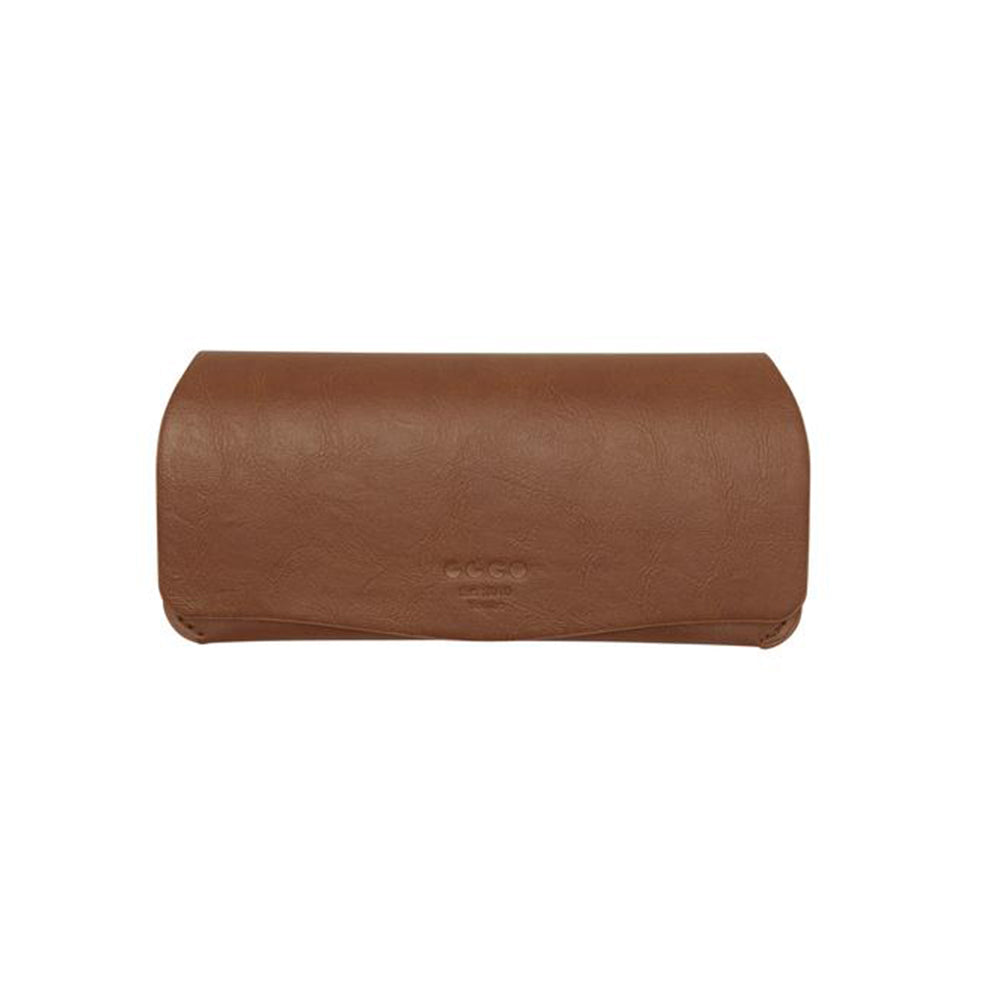 astuccio morbido in pelle di alta qualita' garrett leight per i suoi occhiali da vista
